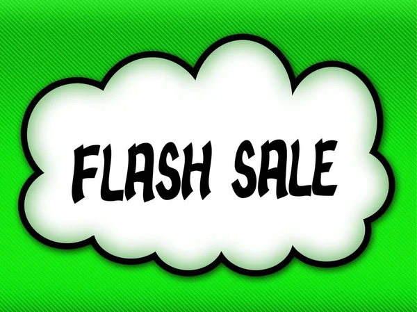 Comic style cloud with FLASH SALE writing on bright green backgr