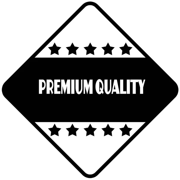 CALIDAD PREMIUM en etiqueta adhesiva en forma de diamante negro . — Foto de Stock