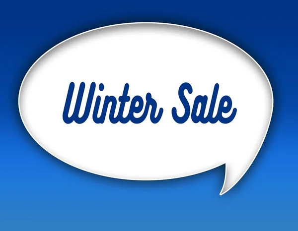 WINTER SALE текст на диалоговом воздушном шаре иллюстрация. Синий фон . — стоковое фото