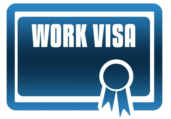 Arbete visum blått certifikat. — Stockfoto