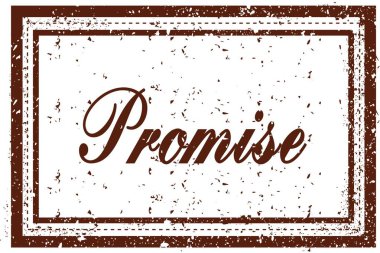 Söz kahverengi kare sıkıntılı damgası