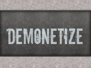 Demonetize metal paneli duvara boyalı.