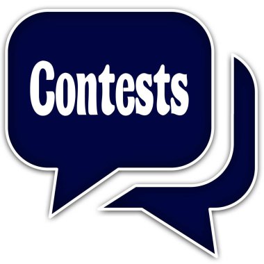 Yarışmalar mavi diyalog kabarcıklar üzerinde. Beyaz arka plan üzerinde izole.