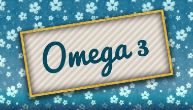 Omega 3 mesaj çiçekli mavi duvar kağıdı ile boyama.