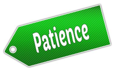 Çizgili yeşil sabır etiket.