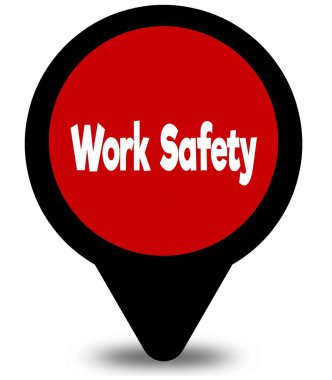 Üzerinde kırmızı konum işaretçisini illüstrasyon iş güvenliği