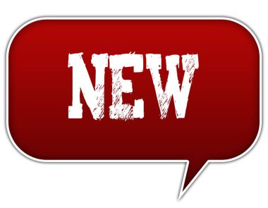 Yeni kırmızı konuşma balon balon üzerinde.