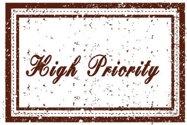 Yüksek öncelikli kahverengi kare sıkıntılı damgası