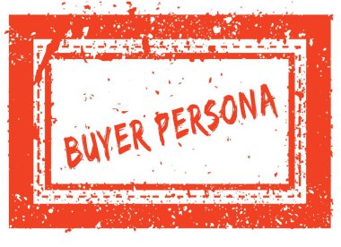 Alıcı Persona turuncu kare çerçeve lastik damgası ile doku üzerinde