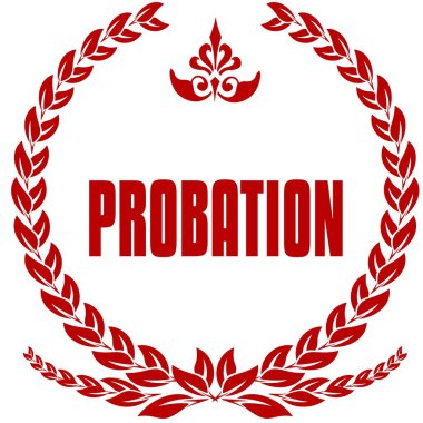 Denetimli serbestlik kırmızı defne rozeti.