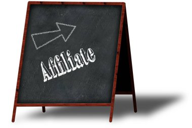 Tebeşir ahşap menü yazı tahtası üzerinde bağlı kuruluş.