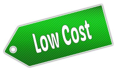 Çizgili yeşil düşük maliyetli etiket.