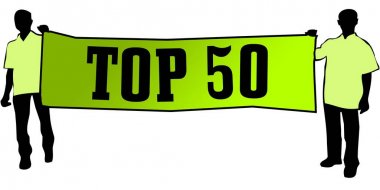 İki adam tarafından yapılan ilk 50 yeşil bir afiş.