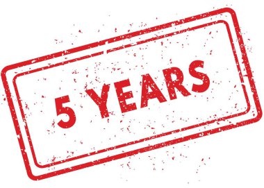 Kırmızı 5 yıl lastik damgası