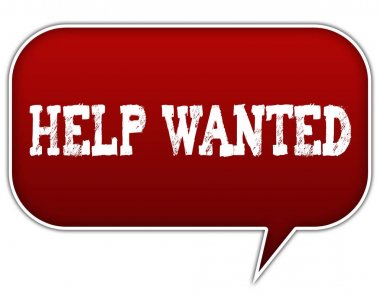 Kırmızı konuşma balon balon üzerinde Wanted yardım.