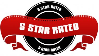 Siyah ve kırmızı 5 Star anma rozet ve şerit.