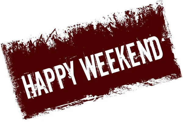 HAPPY WEEKEND on red retro distressed background. — Stock Photo, Image