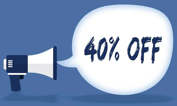 40 % OFF écriture en bulle de parole avec mégaphone ou haut-parleur . — Photo