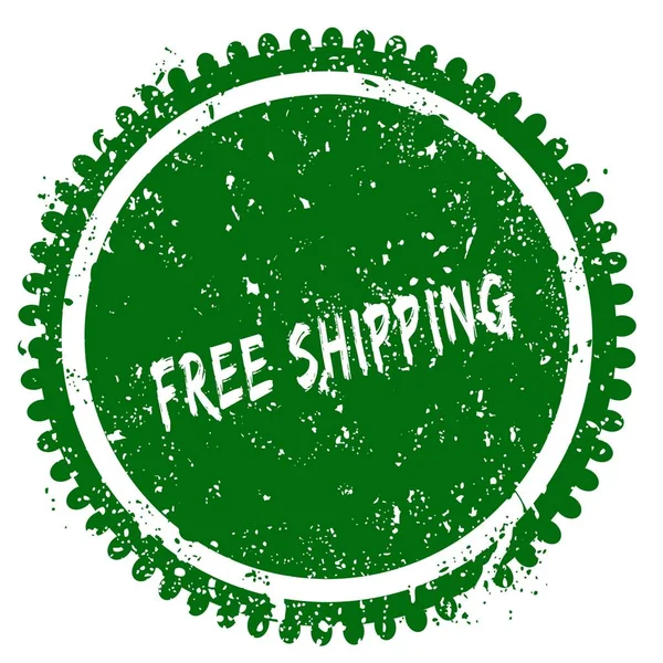 FREE SHIPPING round grunge green stamp — Stock Photo, Image