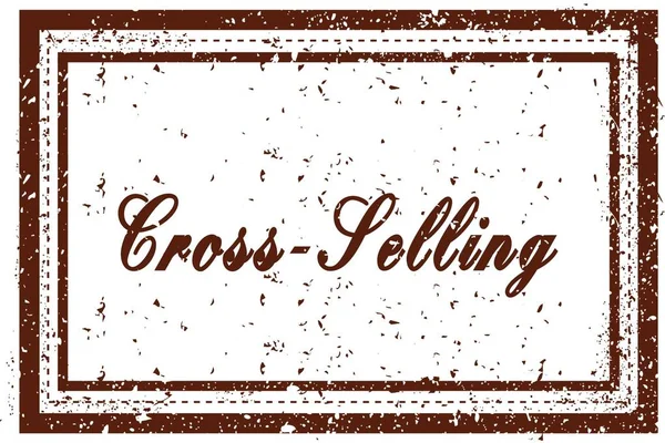 CROSS SELLING brown square distressed stamp