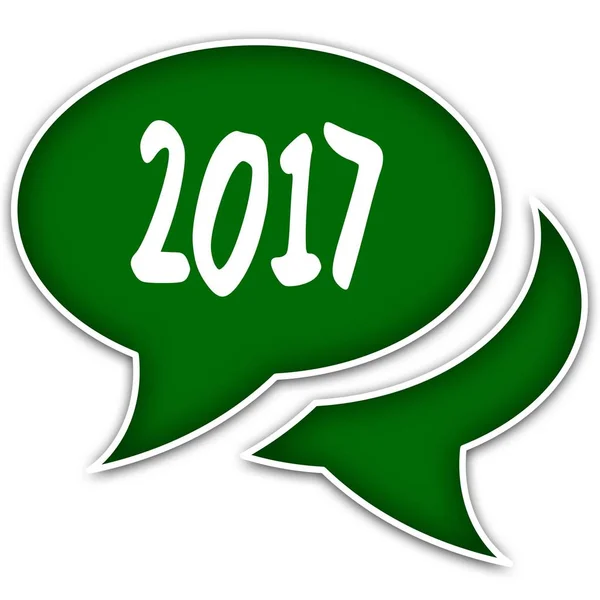 Balony zielone mowy z 2017 SMS. — Zdjęcie stockowe