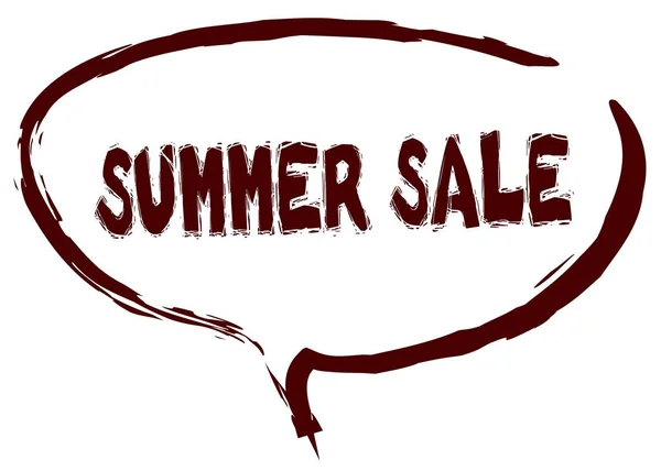 Rote Markierung skizzierte Sprechblase mit Sommerschlussverkauf-Botschaft. — Stockfoto