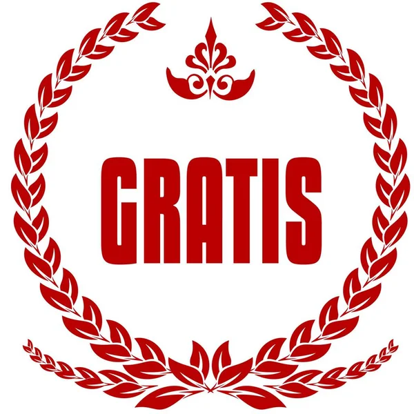 Badge GRATIS lauriers rouges . — Photo