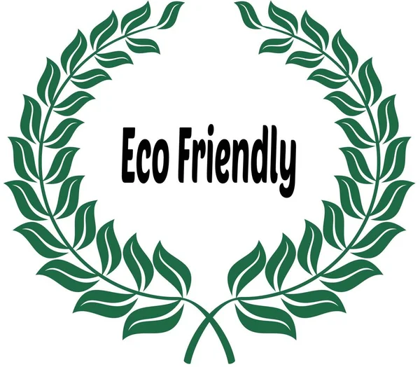 Eco Friendly op groene lauweren sticker etiket. — Stockfoto