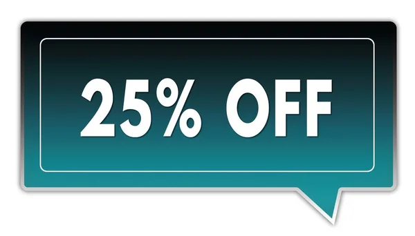 25 % OFF sur la bulle de parole carrée turquoise à noir dégradé . — Photo