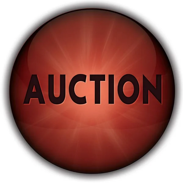 Aukce červené tlačítko odznak. — Stock fotografie