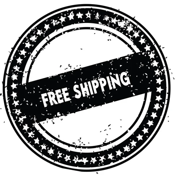 Black FREE SHIPPING timbro in gomma angosciata con grunge texture . — Foto Stock