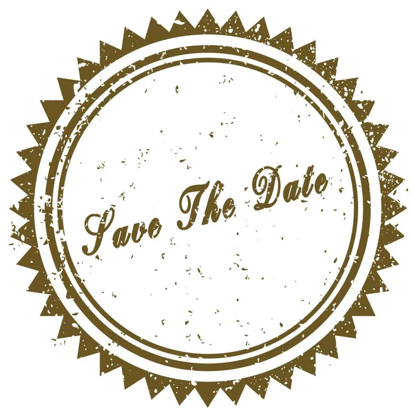 Brown SAVE THE DATE grunge stamp — Stock Photo, Image