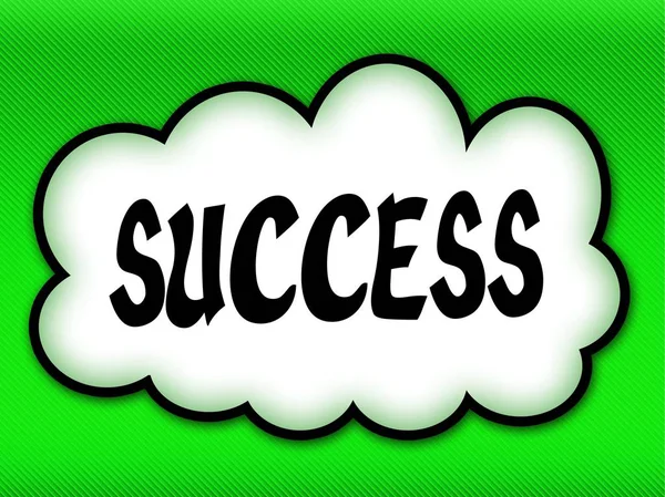 Comic style cloud with SUCCESS writing on bright green backgroun — Stock Photo, Image