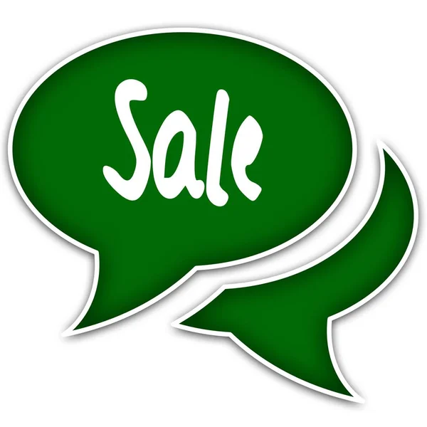 Green speech balloons with SALE text message. — Stock Photo, Image
