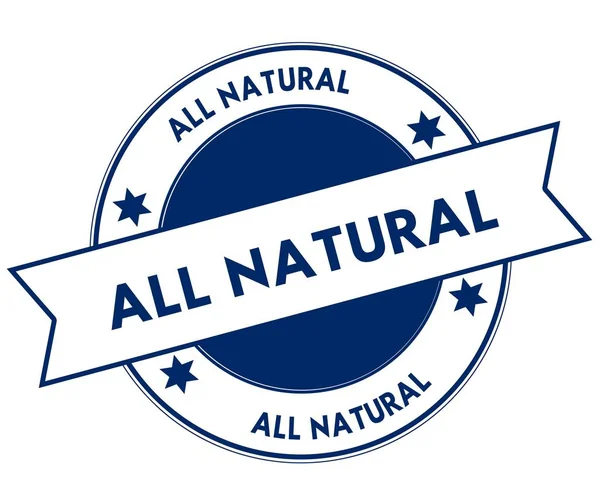Blue ALL NATURAL stamp. — Stock Photo, Image