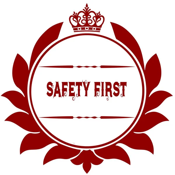 Oude Safety First rode zegel. — Stockfoto