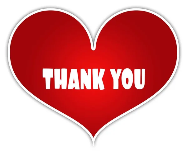 THANK YOU on red heart sticker label. — Stock Photo, Image