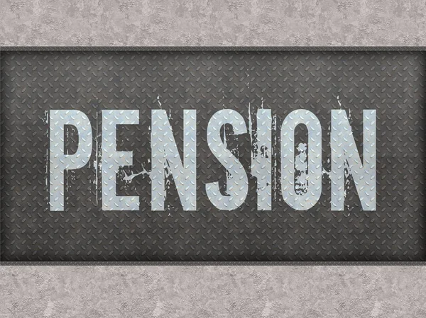 PENSION painted on metal panel wall. — Stock Photo, Image