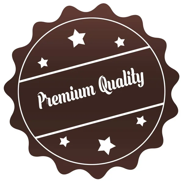 Brown PREMIUM QUALITY stamp on white background.