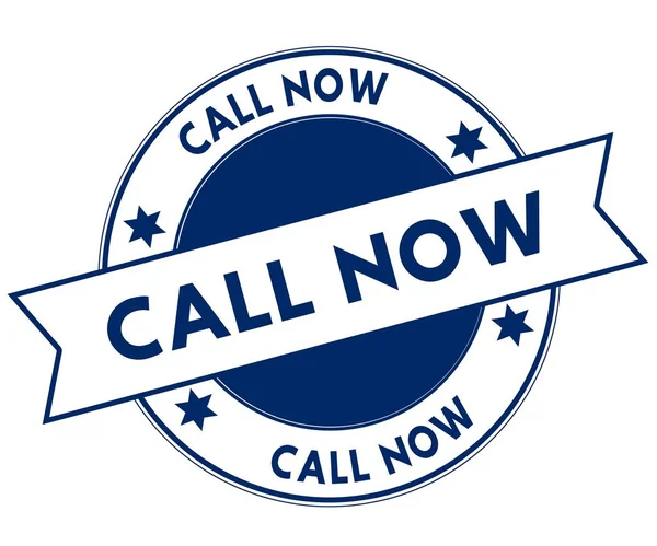 Sello Blue CALL NOW . — Foto de Stock