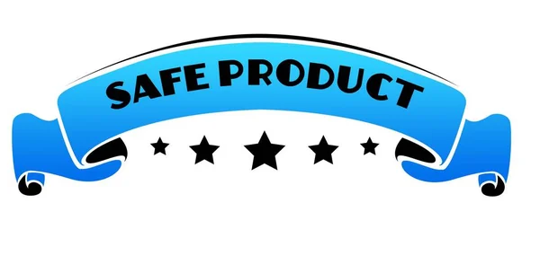 Bande bleue avec texte SAFE PRODUCT . — Photo