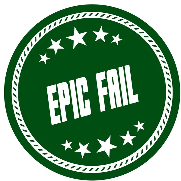 Timbro 5 stelle verde con EPIC FAIL  . — Foto Stock
