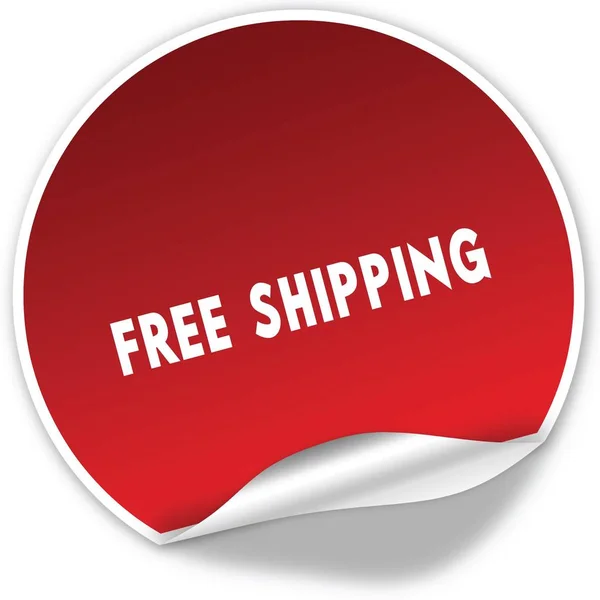 FREE SHIPPING text on realistic red sticker on white background. — Stock Photo, Image