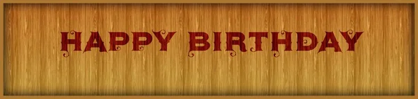 Vintage font text HAPPY BIRTHDAY on square wood panel background — Stock Photo, Image