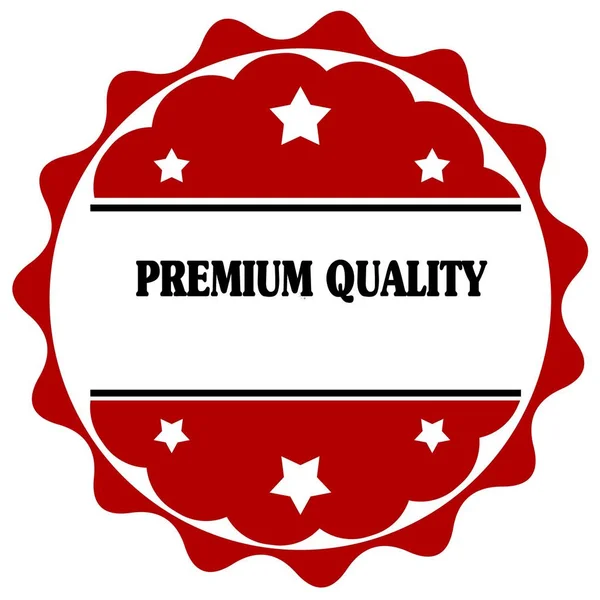Rode label met tekst van Premiumkwaliteit. — Stockfoto