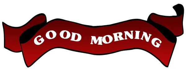 Red ribbon withGOOD MORNING . — Stock Photo, Image