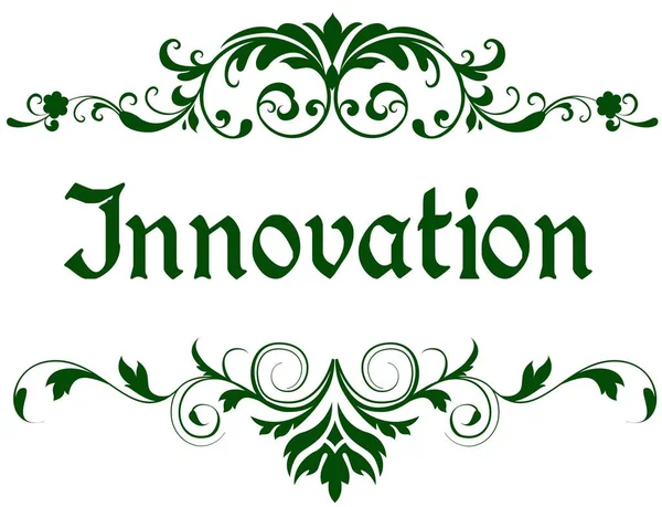 Zelený rámeček s textem inovace. — Stock fotografie
