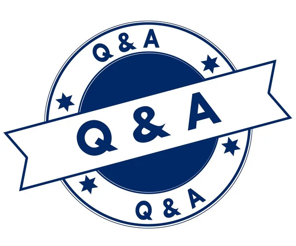 青い Q A 質問と答えスタンプ. — ストック写真