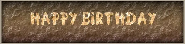 HAPPY BIRTHDAY written with paint on rock panel background — Stock Photo, Image