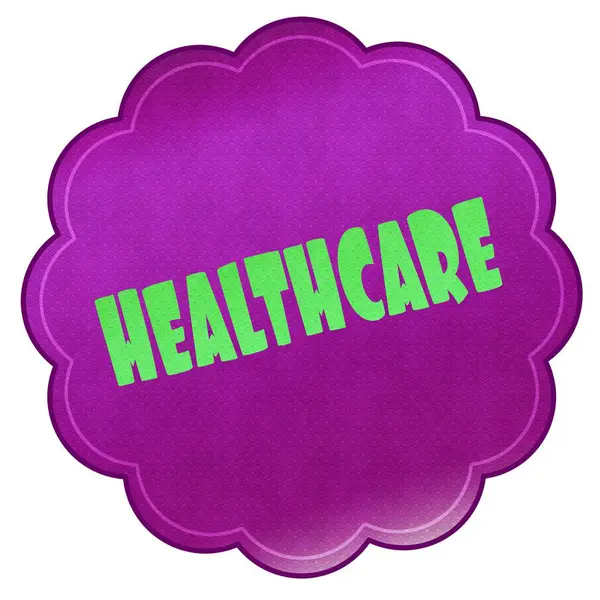 HEALTHCARE on magenta sticker. — Stock Photo, Image